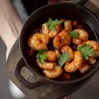 купить Креветки «Пиль-Пиль» Креветки «Пиль-Пиль» заказать доставку ROJO ресторан Алматы